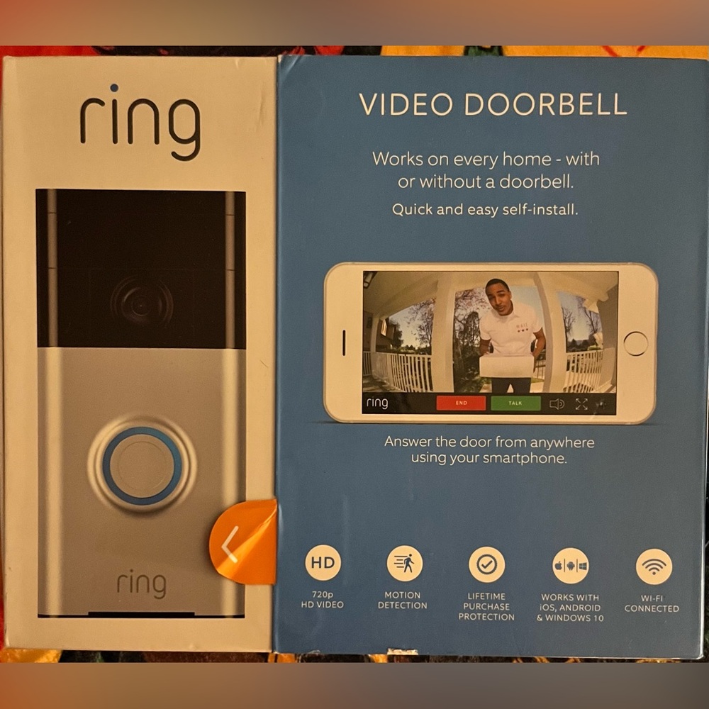 Ring Silver and Black Video Doorbell